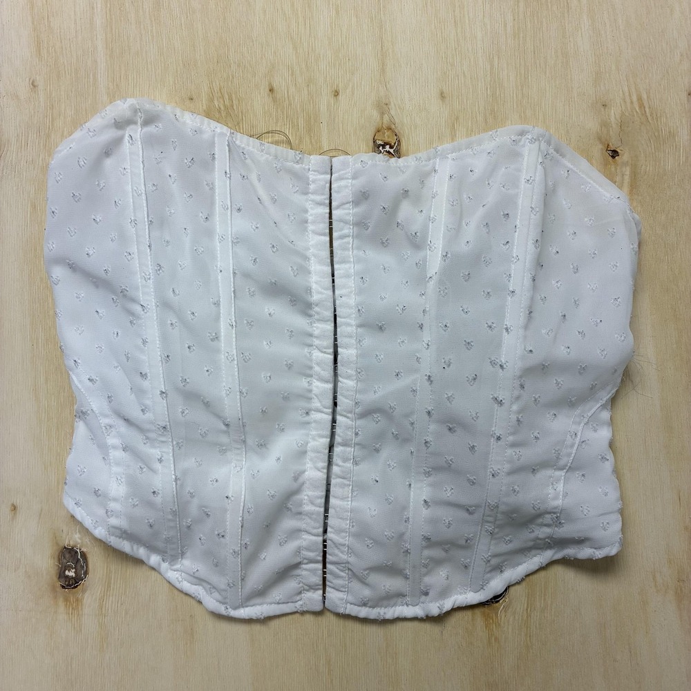Kendall And Kylie Corset Womens Medium White Cropped Sweetheart Party